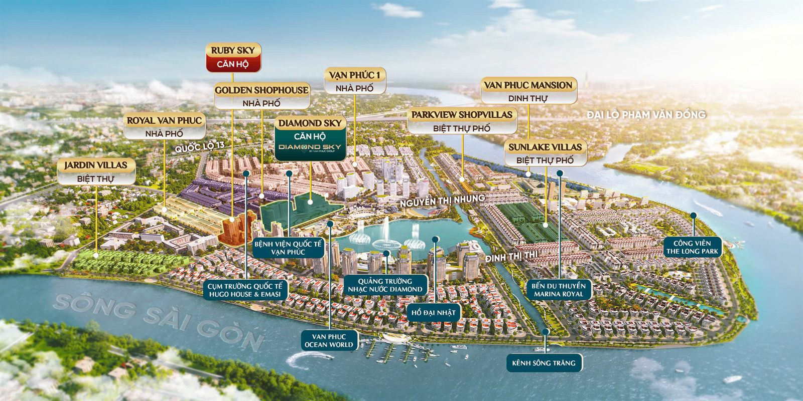 Phối cảnh phân khu Vạn Phúc City