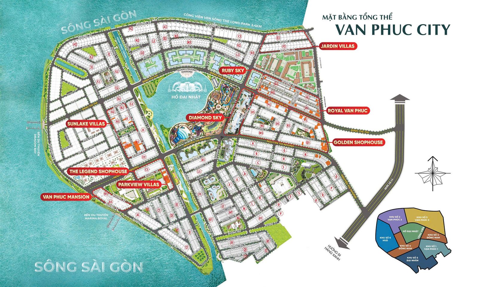 Mặt bằng tổng thể Vạn Phúc City